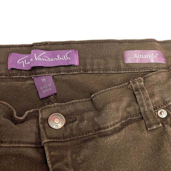 Gloria Vanderbilt Amanda Straight Leg Women's size 18 Brown Denim Jeans - Picture 3 of 4
